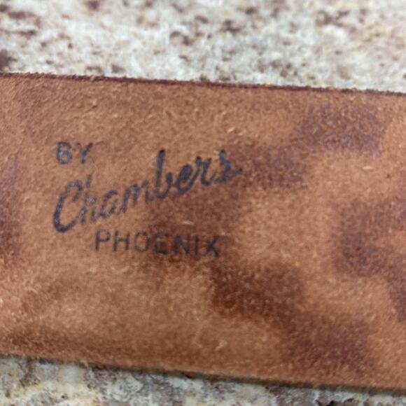 Chambers Phoenix 40 hand painted vintage tooled leather belt main image 4